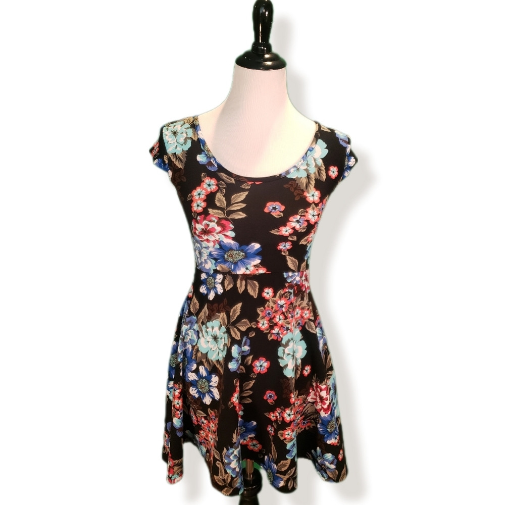 Black Floral Mini Dress